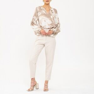 Anthropologie August Sky Elegant Marble Print Oversized Blouse Size S